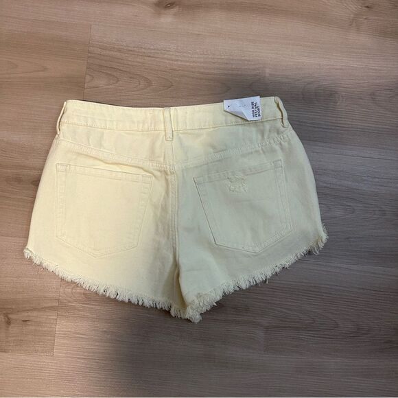 Pac‎ Sun High Rise Festival Short Light Yellow Size 26 Frayed Hem NWT - Picture 4 of 16